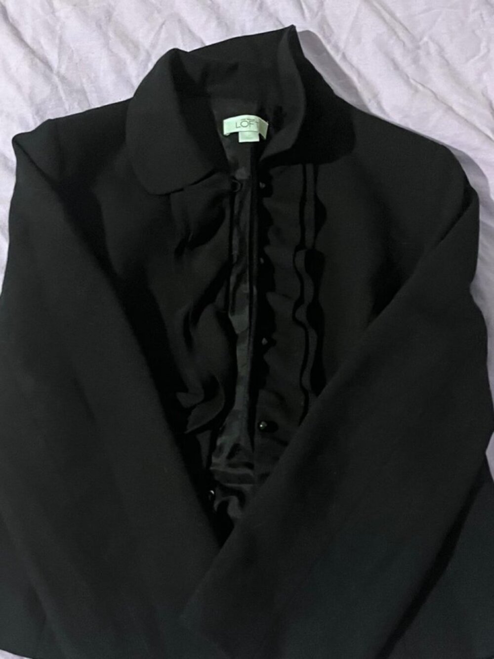 Ann Taylor Black Ruffle Jacket - Picture 3 of 6